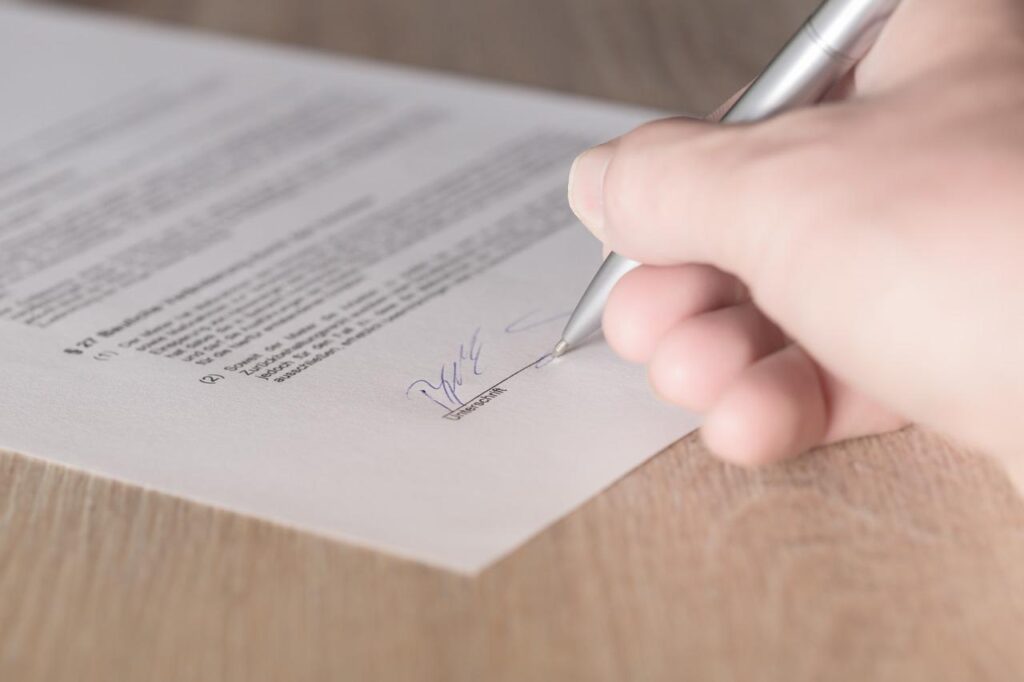 Signing an influencer agreement