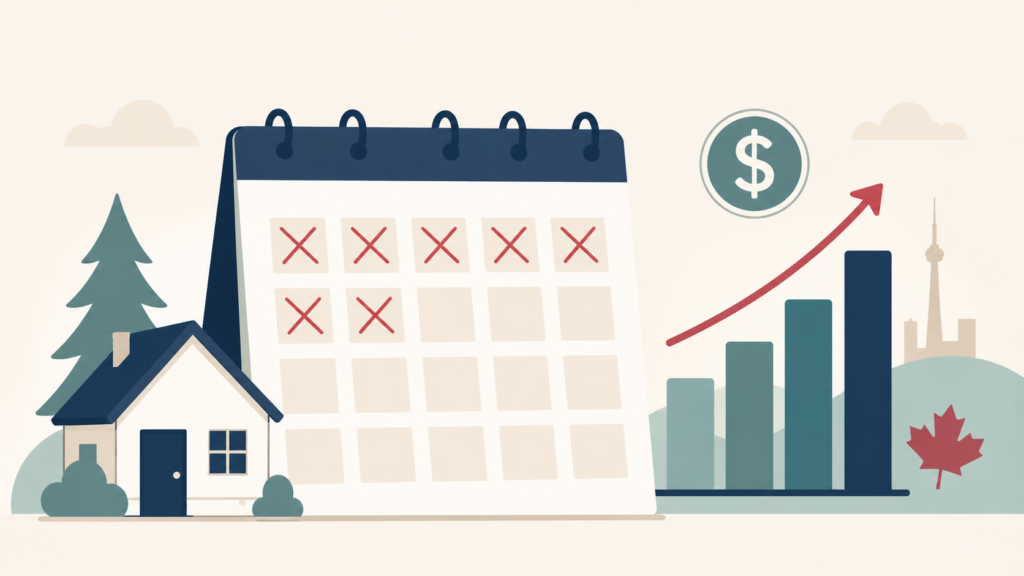 Illustration showing LTB wait times and rising unpaid rent costs for Ontario landlords