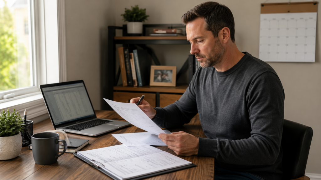 Ontario landlord reviewing N4 notice and rent ledger during the 14-day cure period